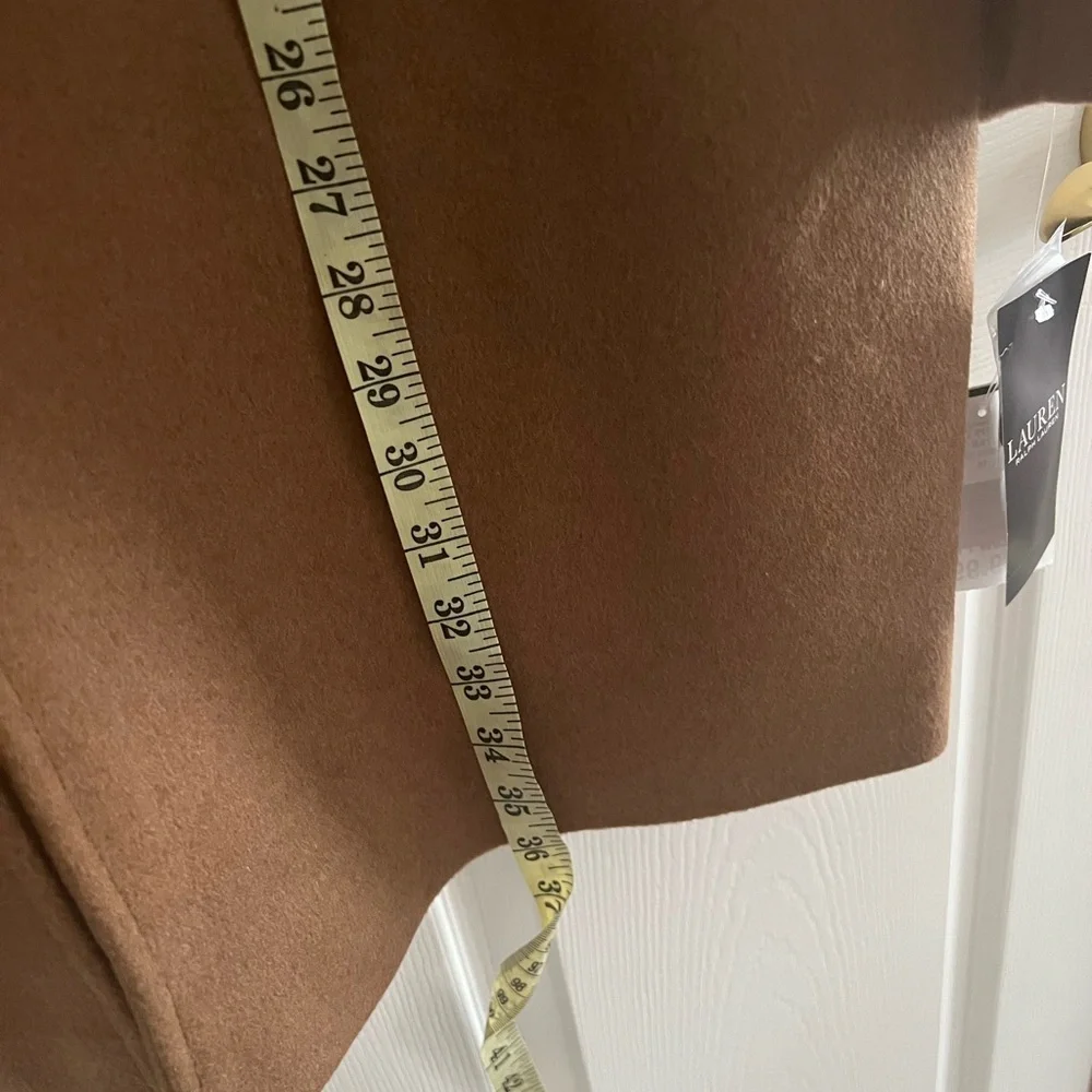 Lauren Ralph Women’s Tab Front Wool Blend Long Camel Coat Size 16 NWT MSRP $345 - Picture 7 of 9